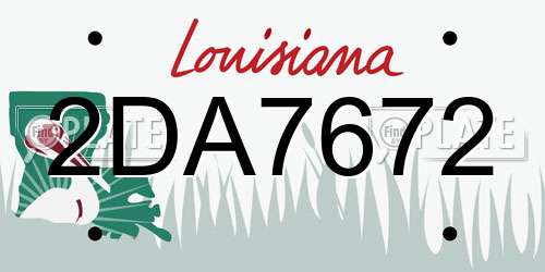 2DA7672 Louisiana License Plate