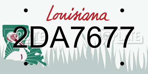2DA7677 Louisiana License Plate