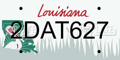 2DAT627 Louisiana License Plate