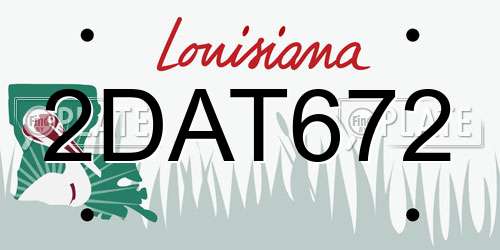 2DAT672 Louisiana License Plate