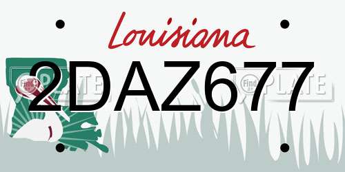 2DAZ677 Louisiana License Plate