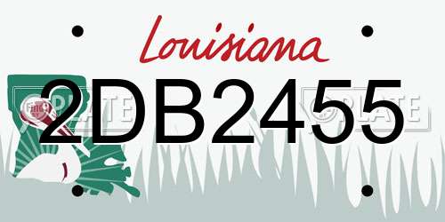 2DB2455 Louisiana License Plate