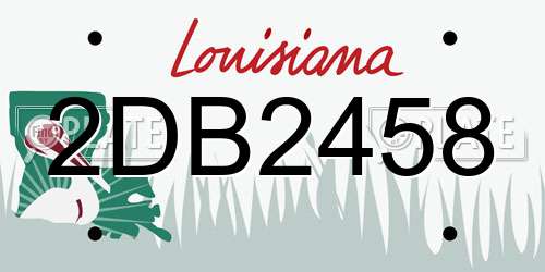2DB2458 Louisiana License Plate