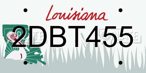 2DBT455 Louisiana License Plate