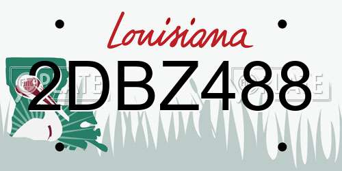 2DBZ488 Louisiana License Plate