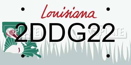 2DDG22 Louisiana License Plate