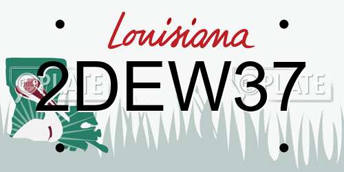 2DEW37 Louisiana License Plate