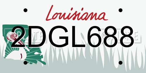 2DGL688 Louisiana License Plate