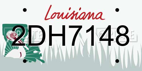 2DH7148 Louisiana License Plate