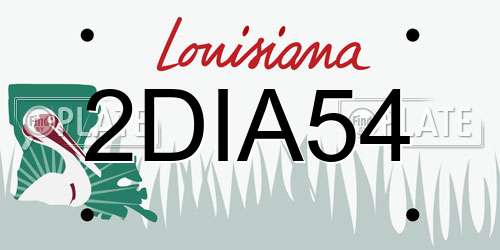 2DIA54 Louisiana License Plate