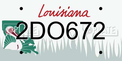 2DO672 Louisiana License Plate