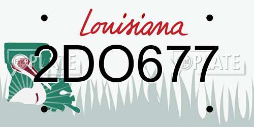 2DO677 Louisiana License Plate