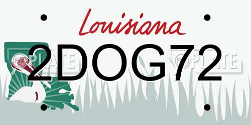 2DOG72 Louisiana License Plate