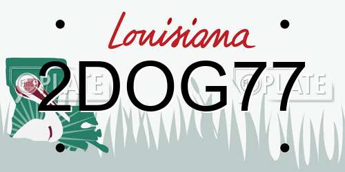 2DOG77 Louisiana License Plate