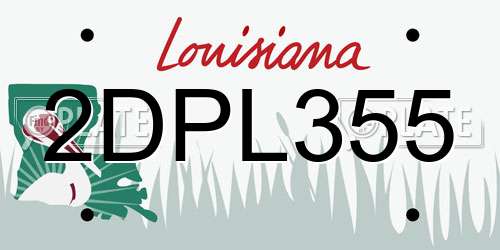 2DPL355 Louisiana License Plate