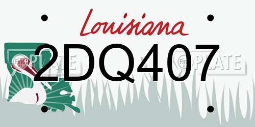 2DQ407 Louisiana License Plate