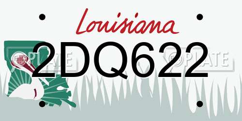2DQ622 Louisiana License Plate