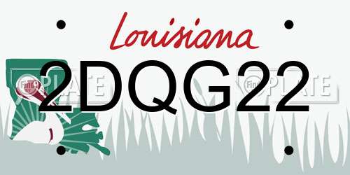 2DQG22 Louisiana License Plate