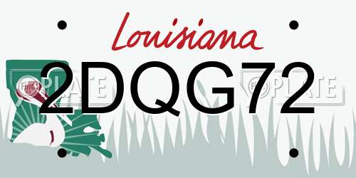 2DQG72 Louisiana License Plate