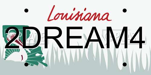 2DREAM4 Louisiana License Plate