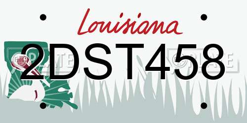 2DST458 Louisiana License Plate
