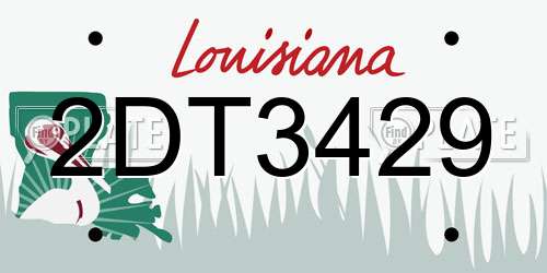 2DT3429 Louisiana License Plate