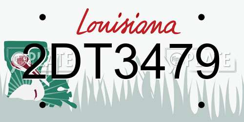 2DT3479 Louisiana License Plate