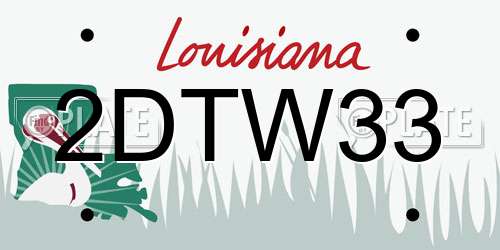 2DTW33 Louisiana License Plate