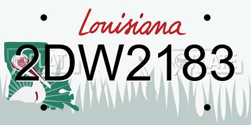 2DW2183 Louisiana License Plate