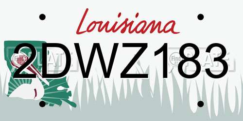 2DWZ183 Louisiana License Plate