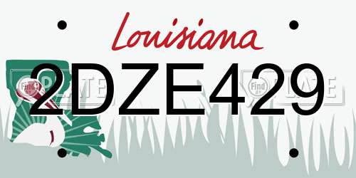 2DZE429 Louisiana License Plate