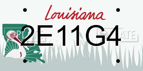 2E11G4 Louisiana License Plate