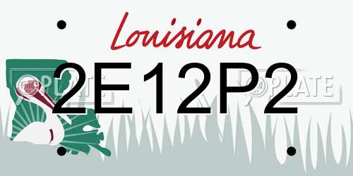 2E12P2 Louisiana License Plate