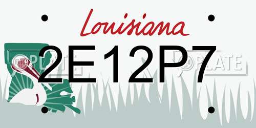 2E12P7 Louisiana License Plate
