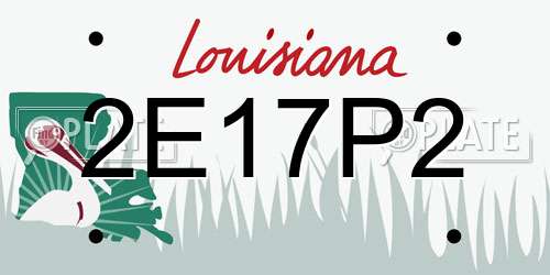 2E17P2 Louisiana License Plate