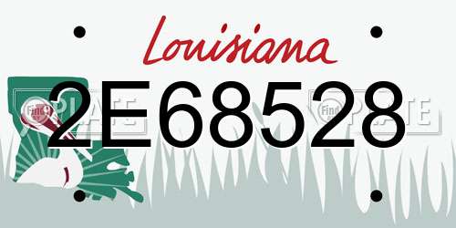 2E68528 Louisiana License Plate