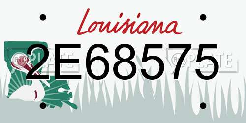 2E68575 Louisiana License Plate