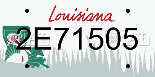 2E71505 Louisiana License Plate