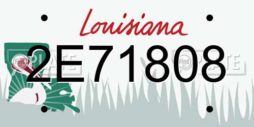 2E71808 Louisiana License Plate