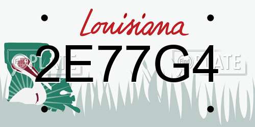 2E77G4 Louisiana License Plate