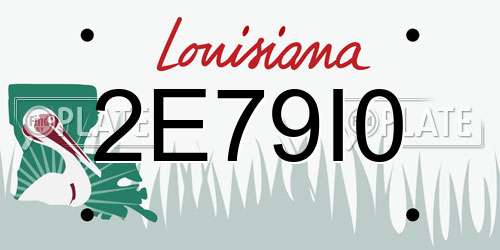 2E79I0 Louisiana License Plate