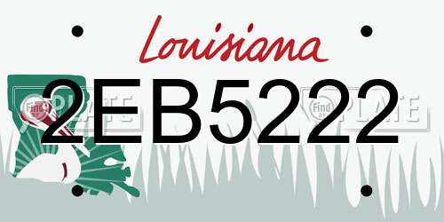 2EB5222 Louisiana License Plate