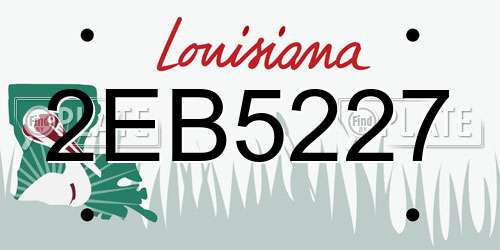 2EB5227 Louisiana License Plate