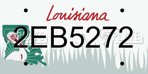 2EB5272 Louisiana License Plate