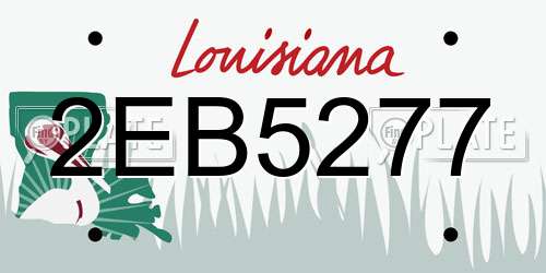 2EB5277 Louisiana License Plate
