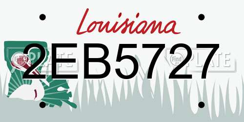 2EB5727 Louisiana License Plate