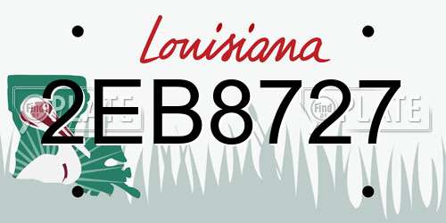 2EB8727 Louisiana License Plate