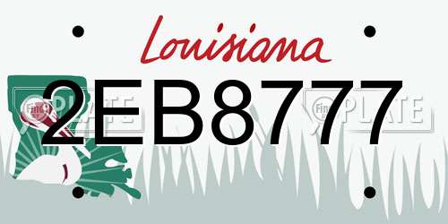 2EB8777 Louisiana License Plate