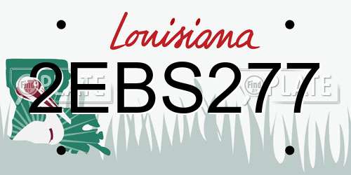 2EBS277 Louisiana License Plate