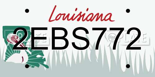 2EBS772 Louisiana License Plate